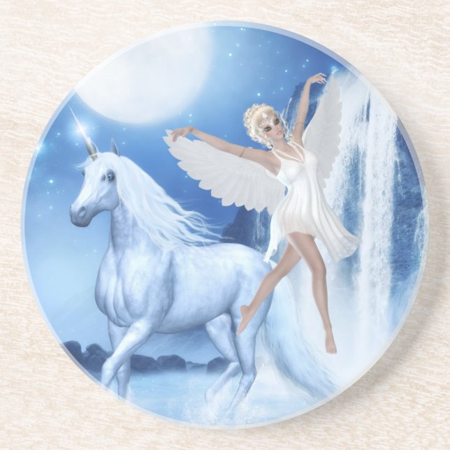 Sky Faerie Asparas and Unicorn Coaster (Front)