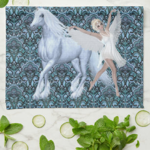 Sky Faerie Asparas and Unicorn Kitchen Towel