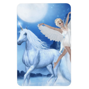 Sky Faerie Asparas and Unicorn Magnet