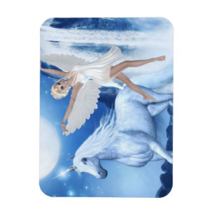 Sky Faerie Asparas and Unicorn Magnet