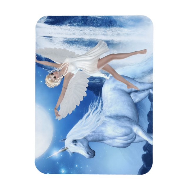 Sky Faerie Asparas and Unicorn Magnet (Vertical)