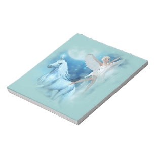 Sky Faerie Asparas and Unicorn Vignette Notepad