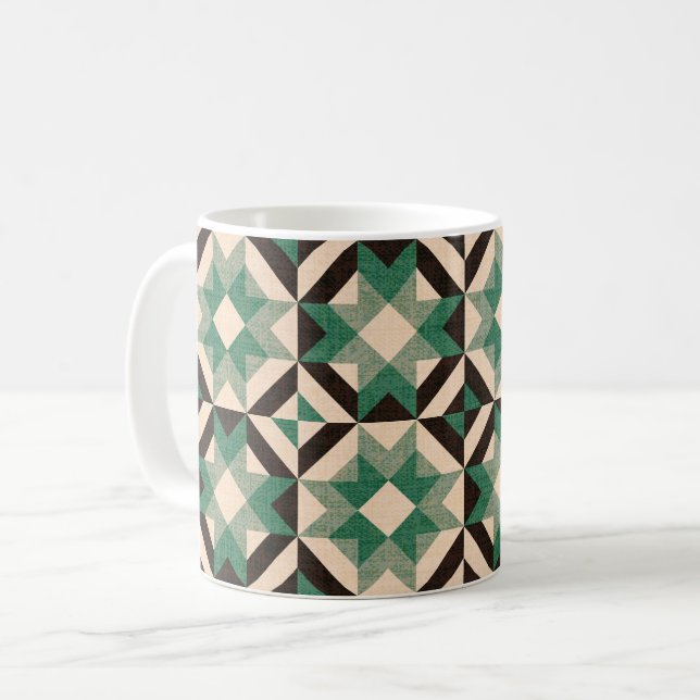Sky full of stars - Geometric green Coffee Mug (Front Left)