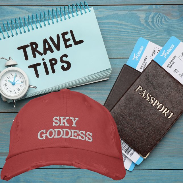 Sky Goddess Typography, Wanderlust, Simple Embroidered Hat (Creator Uploaded)