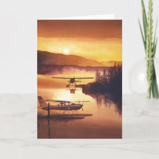 "Sky Harbour" Float Plane Watercolor Card