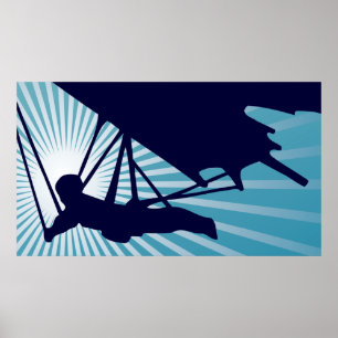 sky high hang gliding poster