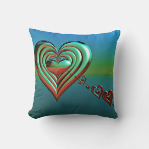 Sky High Hearts Throw Pillow