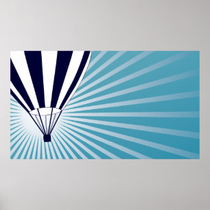 sky high hot air balloon poster