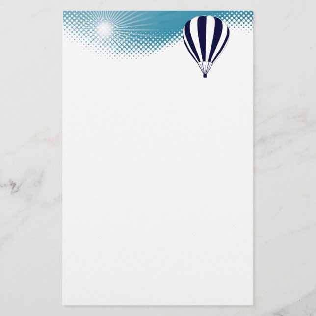 sky high hot air balloon stationery (Front)
