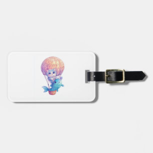 Sky High Kitty � Cute Whimsical Cat Adventure Luggage Tag