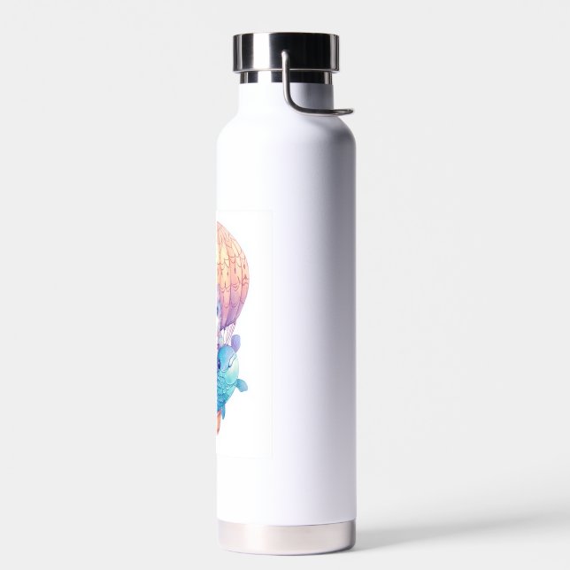 Sky High Kitty � Cute Whimsical Cat Adventure Water Bottle (Left)