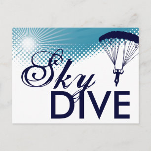 sky high skydiving postcard
