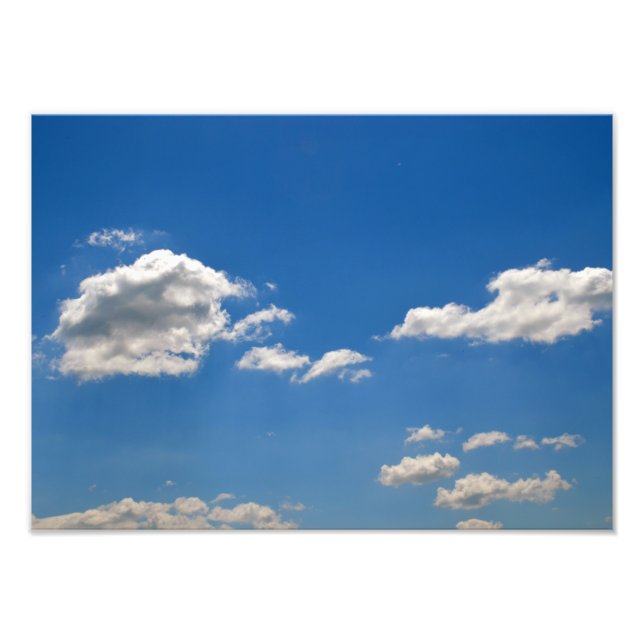 Sky is blue and white clouds are passing by  photo print (Front)
