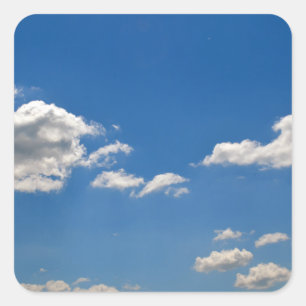 Sky is blue and white clouds are passing by square sticker