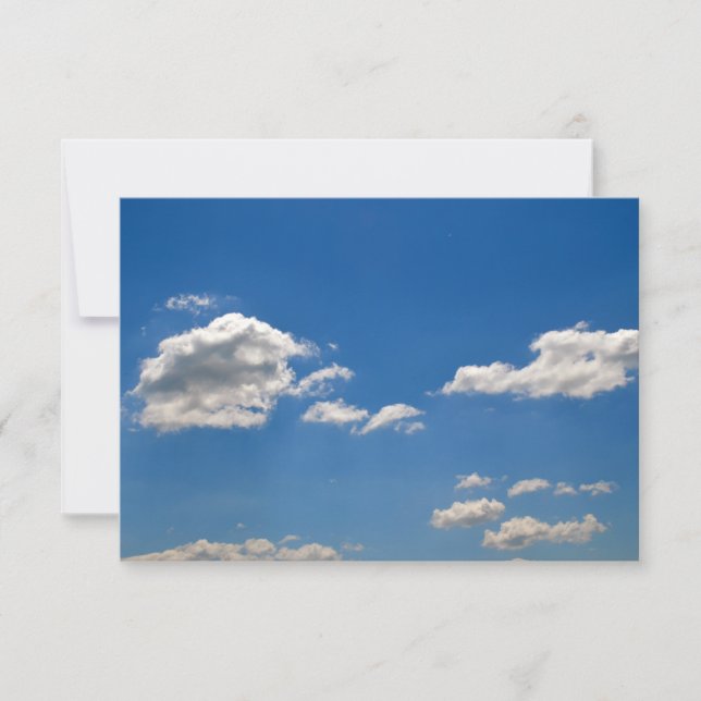Sky is blue and white clouds are passing by   thank you card (Front)