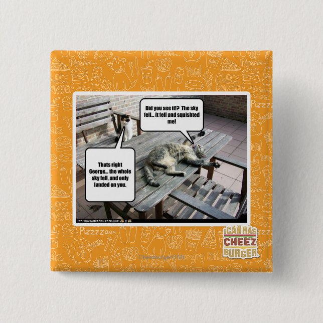 Sky is Falling 2 Inch Square Button (Front)