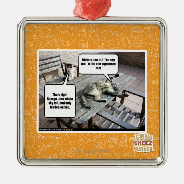 Sky is Falling Metal Ornament (Front)