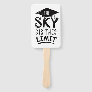 Sky is the Limit Clever Graduation Captions Cute Hand Fan