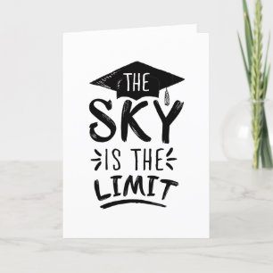 Sky is the Limit Clever Graduation Captions Cute Thank You Card