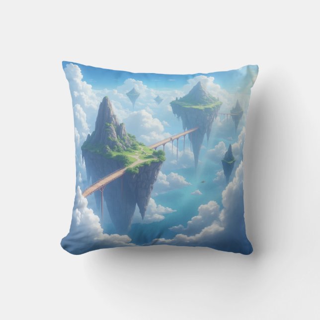 Sky Island Throw Pillow (Front)