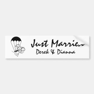 Sky Jump Wedding Bumper Sticker