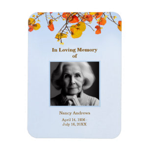 Sky Leaves Elegant Funeral Memorial Magnet