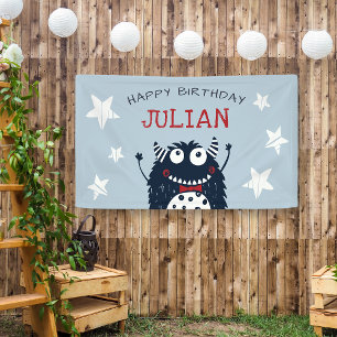 Sky Little Monster Personalized Birthday Party Banner