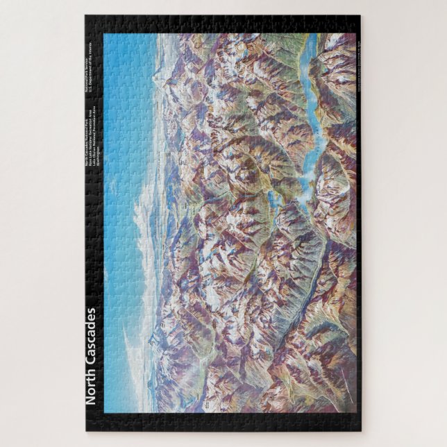 Sky Map of North Cascade National Park Labelled Jigsaw Puzzle (Vertical)