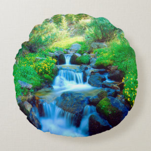 Sky Meadows in the Sierra Nevada Mountains Round Pillow