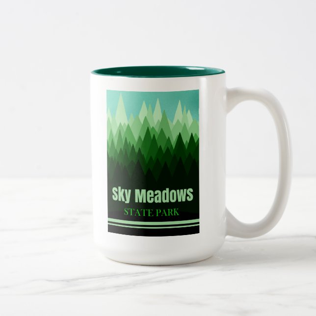 Sky Meadows State Park Virginia Forest Two-Tone Coffee Mug (Right)