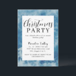 Sky Modern Dusty Blue Snowflake  Invitation<br><div class="desc">Modern Watercolor Wedding Invitation in Dusty Blue. This exquisite and sophisticated dusty blue wedding invitation has a white border and an ombre background produced with watercolors. The invitation's reverse side also features the same blue watercolor background. The Dusty Blue Watercolor Ombre Wedding Collection has complementary pieces.</div>