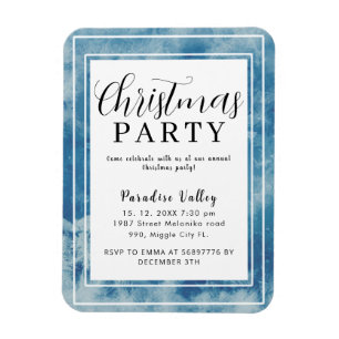 Sky Modern Dusty Blue Snowflake  Magnet