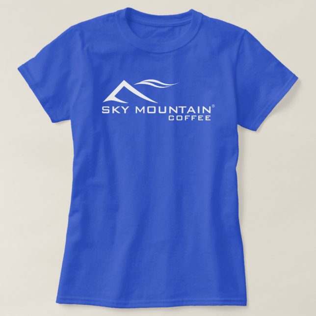 Sky Mountain Coffee Logo Basic Ladies Dark T-Shirt (Design Front)