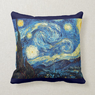 Sky Nature Blue Nature Gogh Star Starry-Night Throw Pillow
