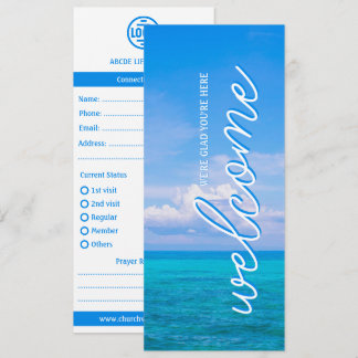 Sky Ocean Welcome Church Connection Card