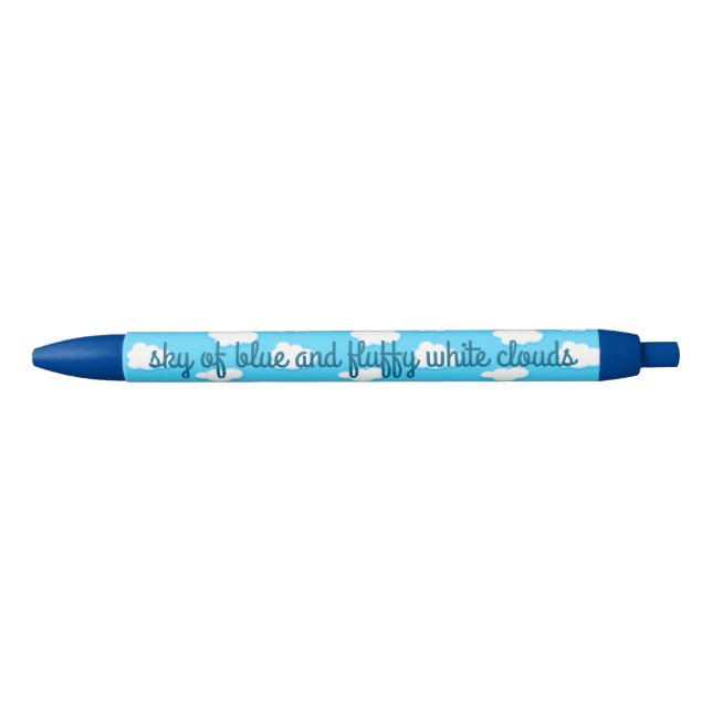 sky of blue and fluffy white clouds - pen (Front)