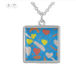 Sky of Love Sterling Silver Necklace<br><div class="desc">Let the sky of love in your kitchen with this modern artistic and unique designer necklace!</div>