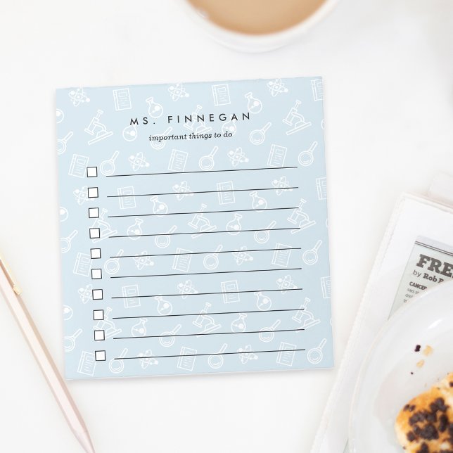 Sky | Personalized Science Teacher To-Do List Notepad (Creator Uploaded)