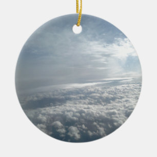 Sky, Plane View, Beautiful Clouds Ceramic Ornament