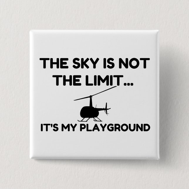 SKY PLAYGROUND Helicopter 2 Inch Square Button (Front)