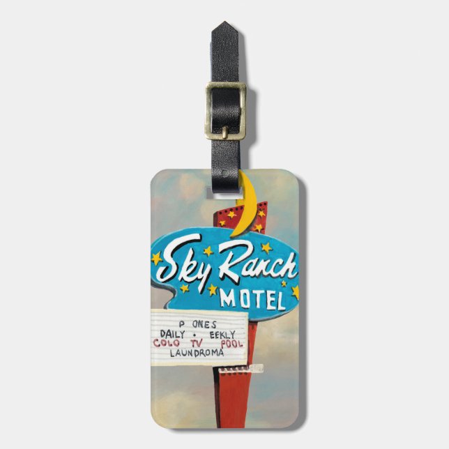 Sky Ranch Motel Sign Luggage Tag (Front Vertical)
