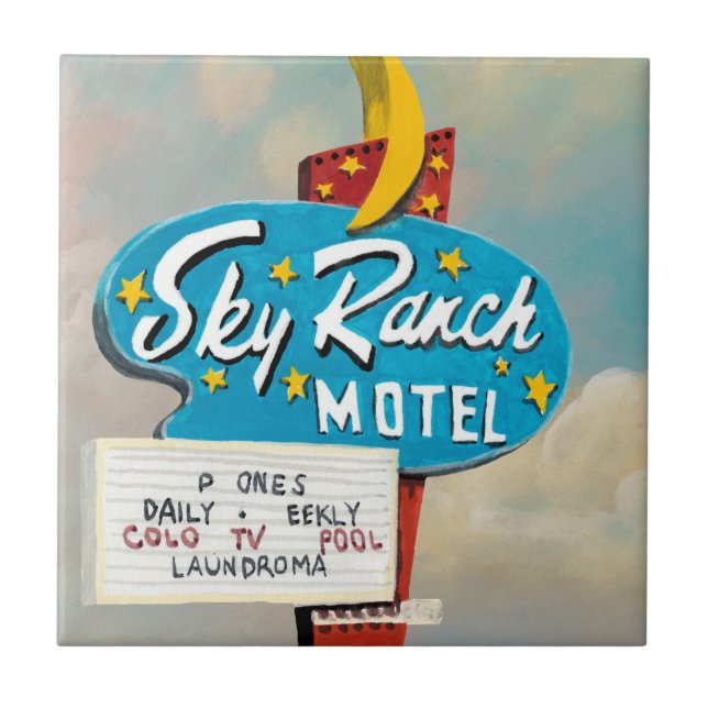 Sky Ranch Motel Sign Tile (Front)