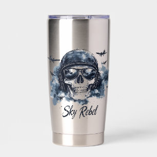 Sky Rebel Skull with Pilot Helmet and Sunglasses Insulated Tumbler