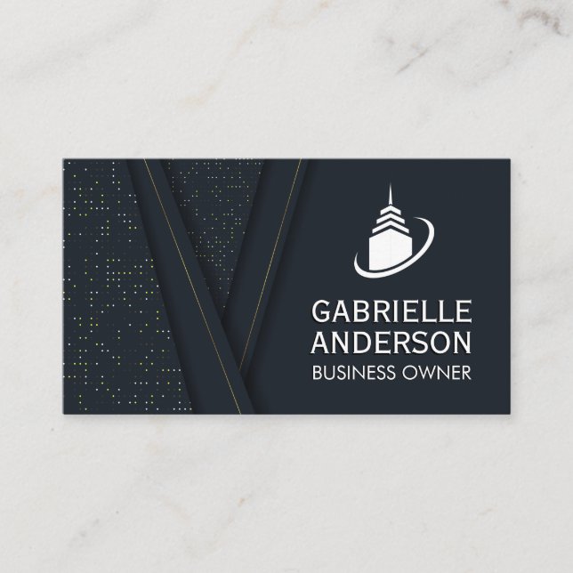 Sky Scraper Building Icon Business Card (Front)