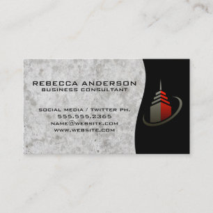 Sky Scraper Building Icon / Stock Market Graph Business Card