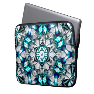 Sky silver looking like brushed sandblasted steel  laptop sleeve