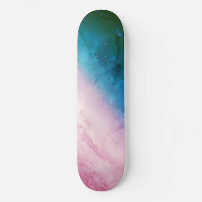Sky Skateboard Deck, Blue and Pink Hues (Recto)