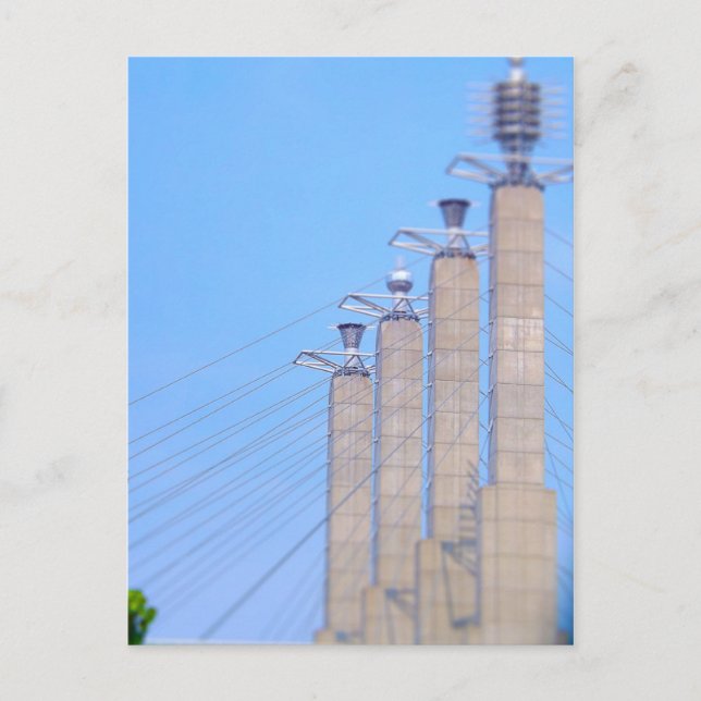 Sky Stations Pylon Caps Downtown Kansas City Postcard (Front)