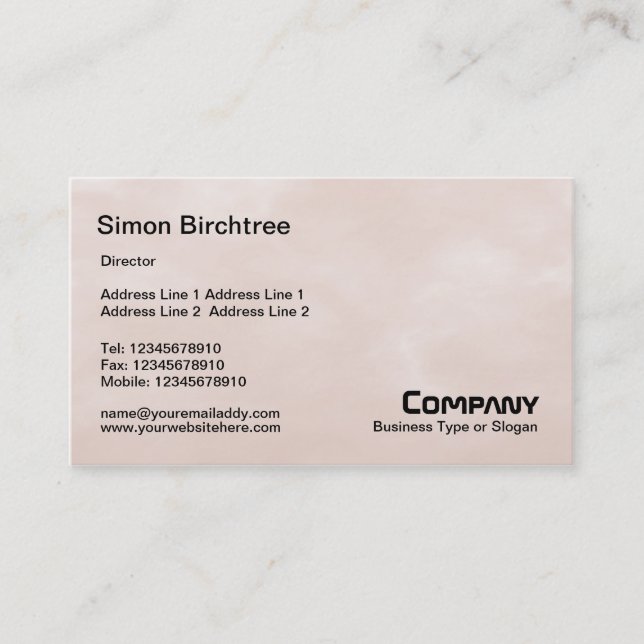 Sky Texture 01 - Light Brown Business Card (Front)