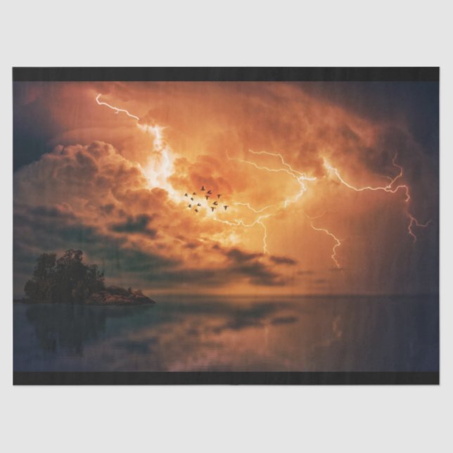 Sky Thunderstorm Sunset Decoupage Tissue Paper (Front)